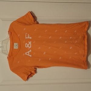 Great Condition Abercrombie & Fitch Distressed, Orange A&F Moose Tee Shirt